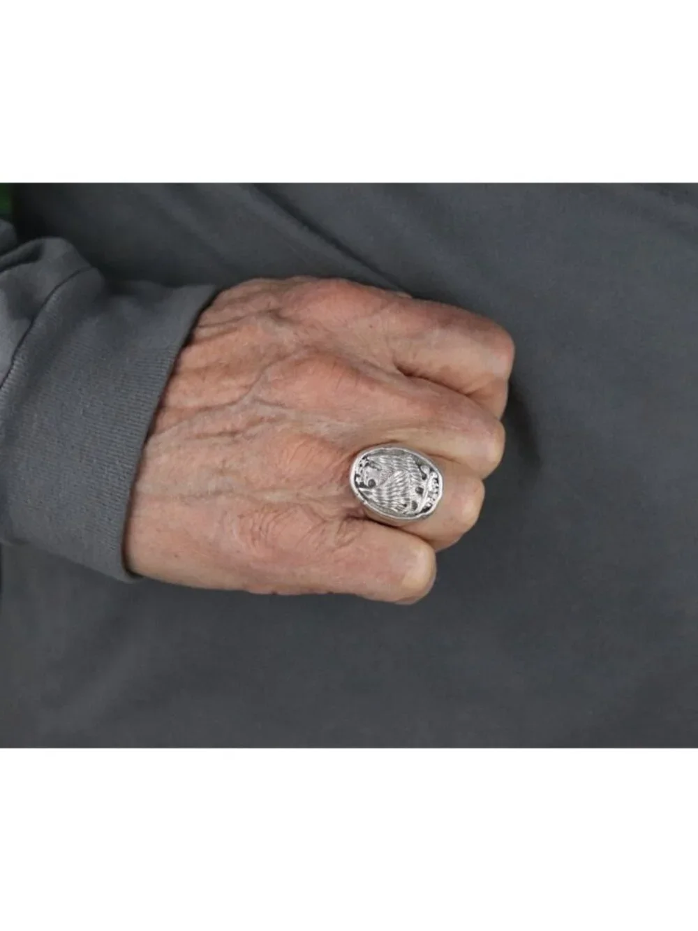 Men's Sterling Silver Eagle Ring Size 8 1/4 or Pinky Ring